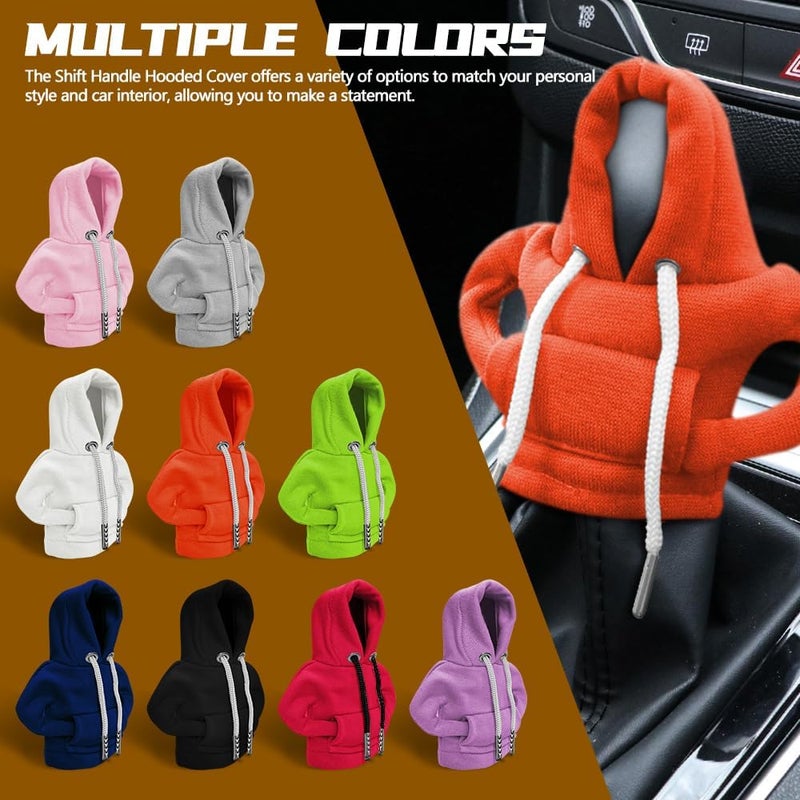 HEVLE Gear Shift Hoodie, Gear Shift Cover, Funny Car Gear Shift Cover, Automotive Interior Cute Gadgets, Automotive Interior Accessories and Decoration (Orange-2PCS) - Image 3
